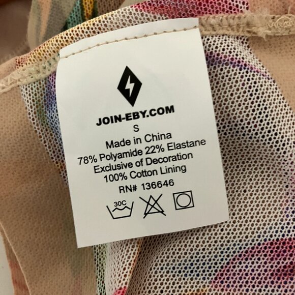 NWT EBY Kiki Mesh High Cut High Waisted Sheer Floral Panties Sz Small - Picture 10 of 10